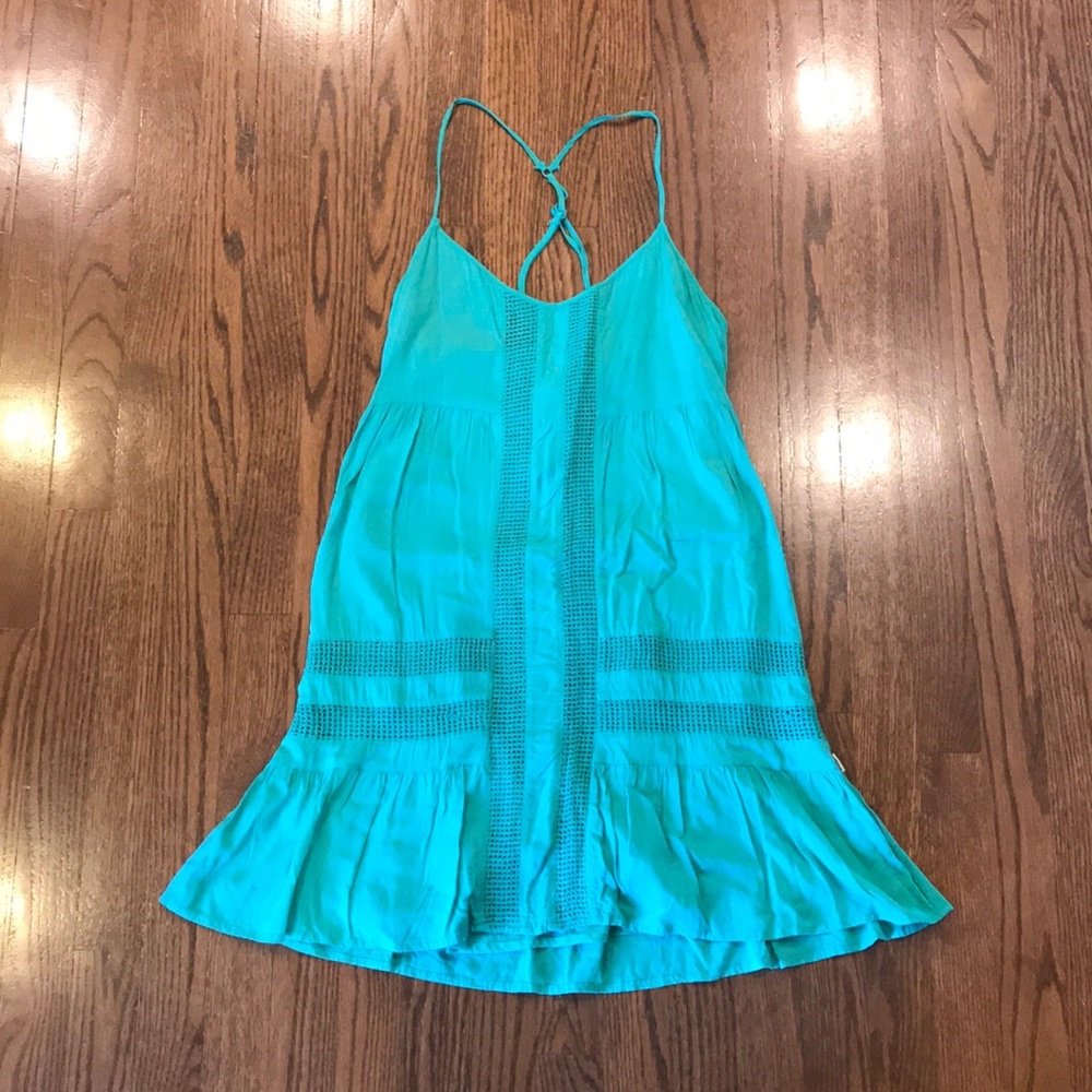 Green cross strapped dress